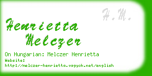 henrietta melczer business card